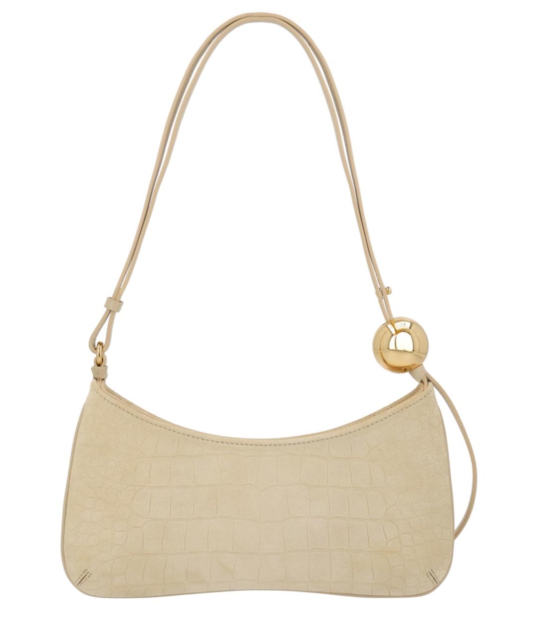 JACQUEMUS Бежевая кожаная сумка через плечо, фото 2