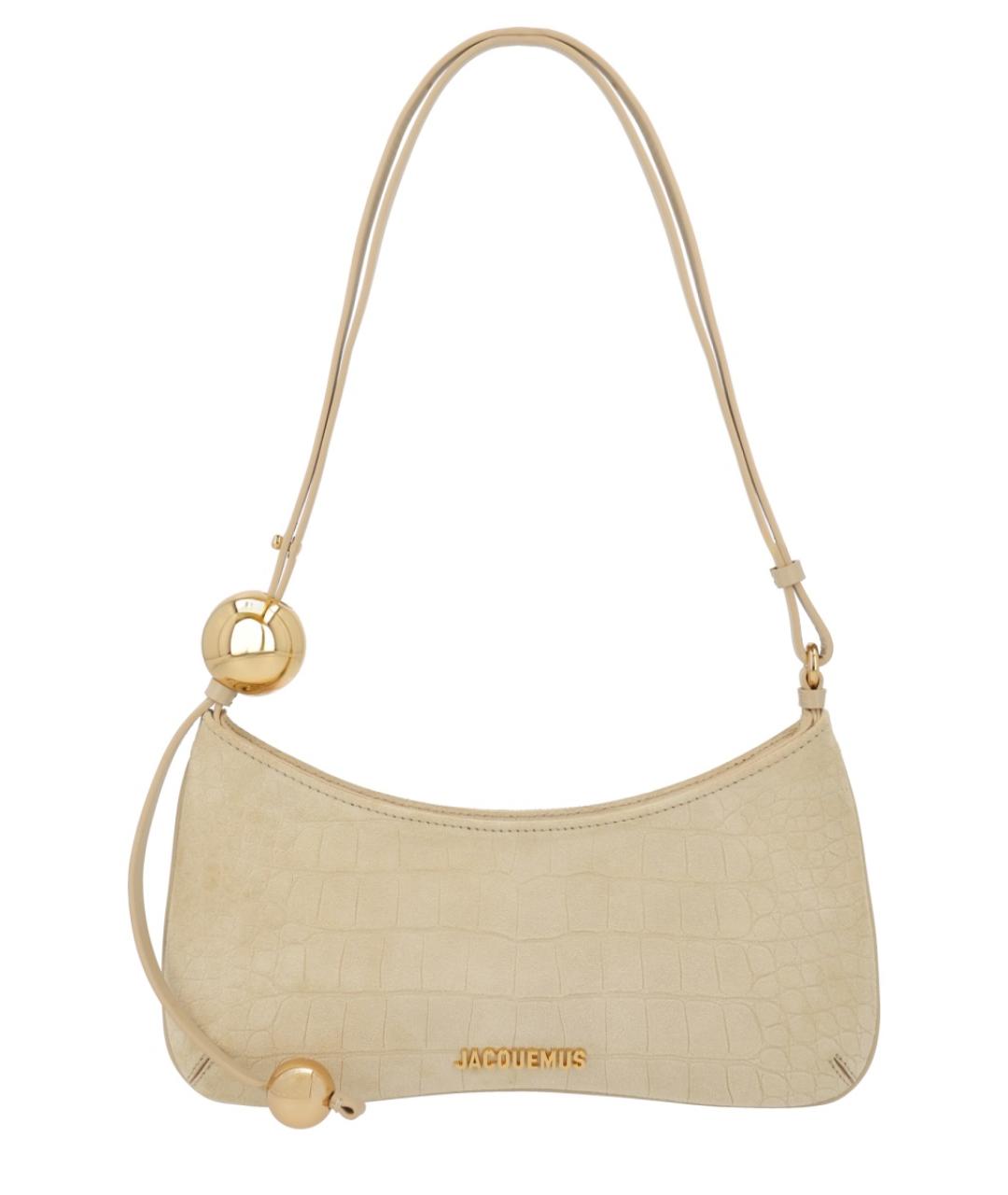 JACQUEMUS Бежевая кожаная сумка через плечо, фото 1