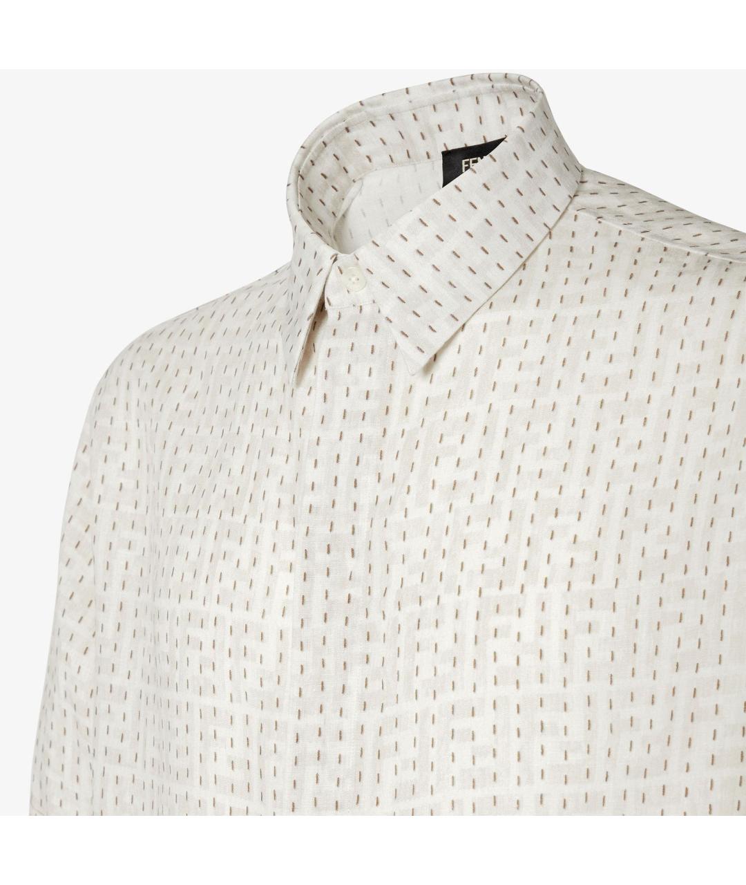 FENDI Бежевая хлопковая кэжуал рубашка, фото 3