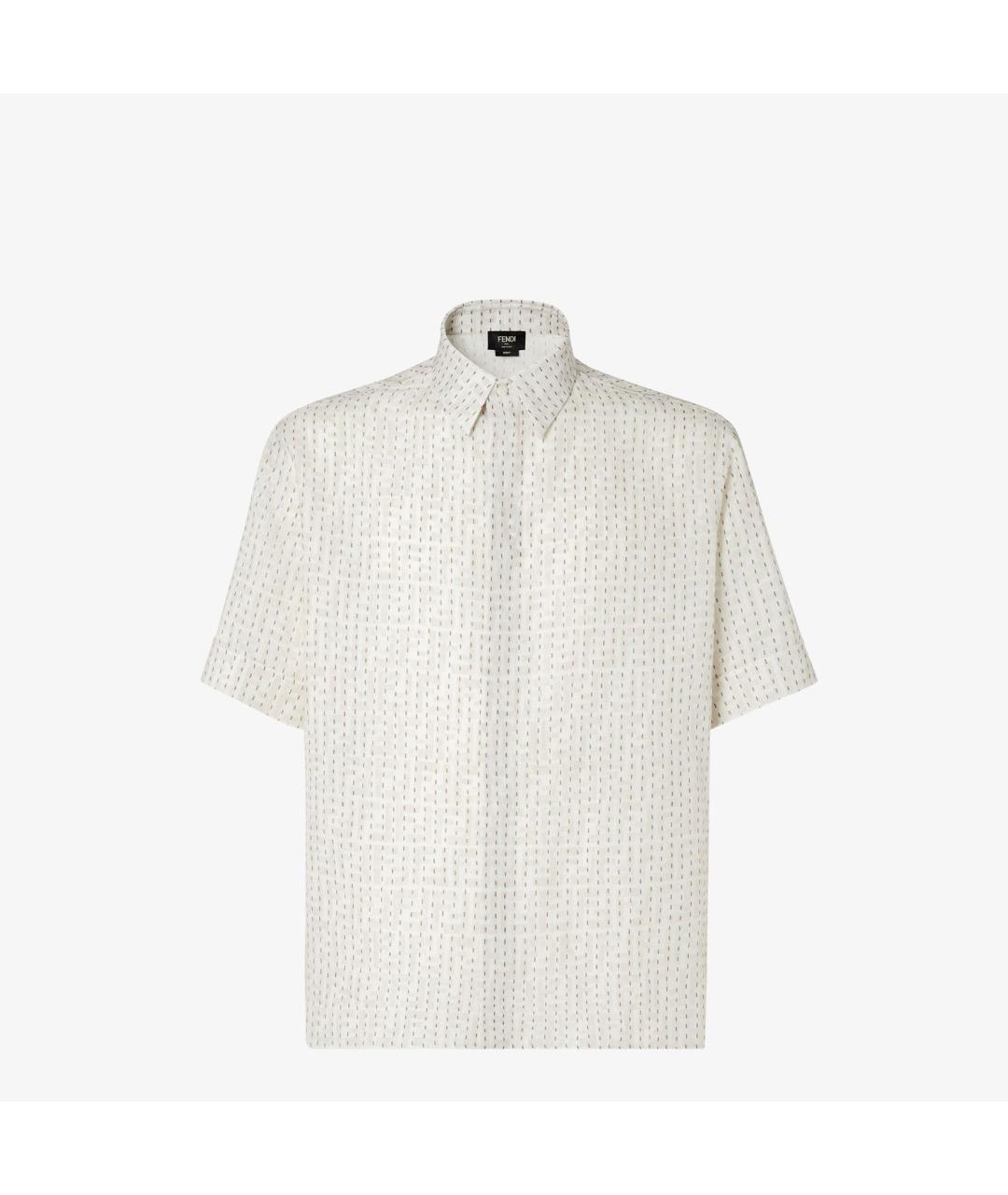 FENDI Бежевая хлопковая кэжуал рубашка, фото 5