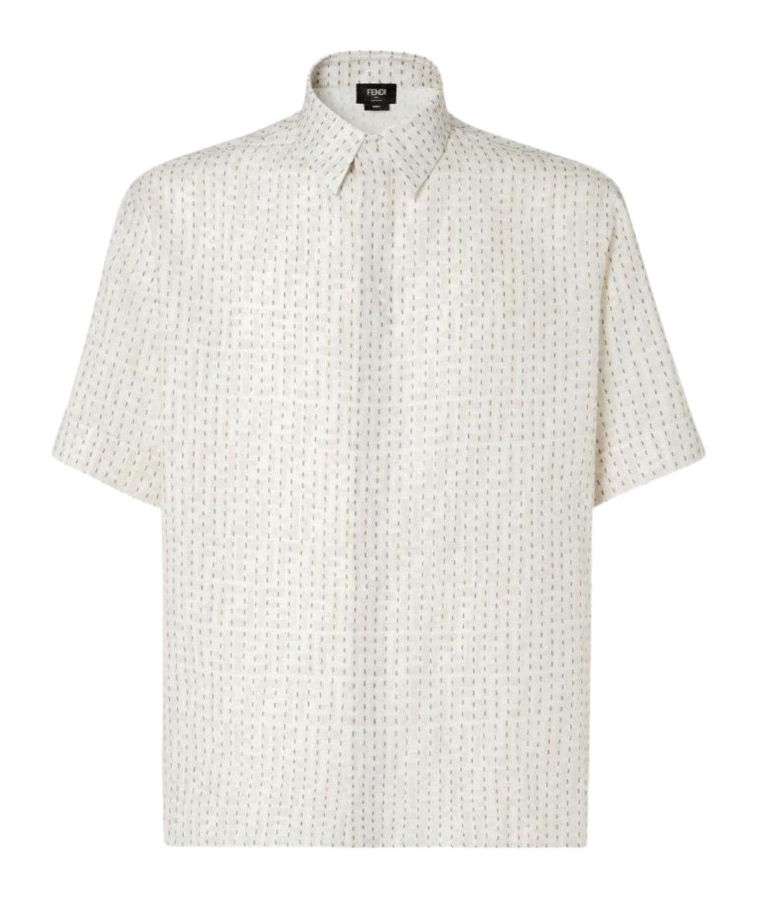 FENDI Бежевая хлопковая кэжуал рубашка, фото 1