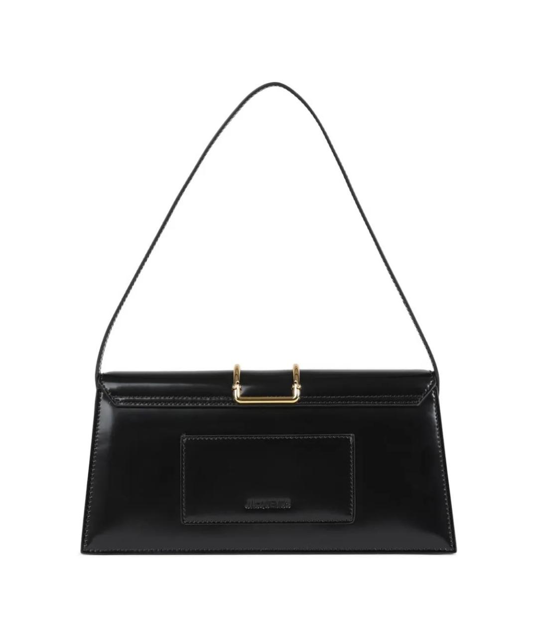 JACQUEMUS Черная кожаная сумка через плечо, фото 3