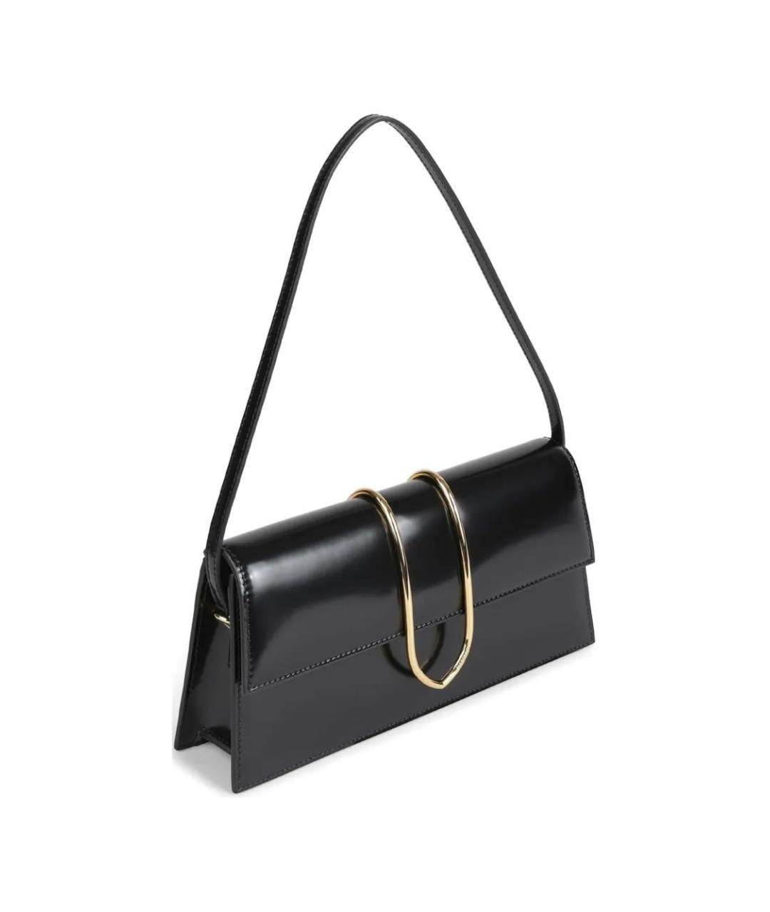 JACQUEMUS Черная кожаная сумка через плечо, фото 2