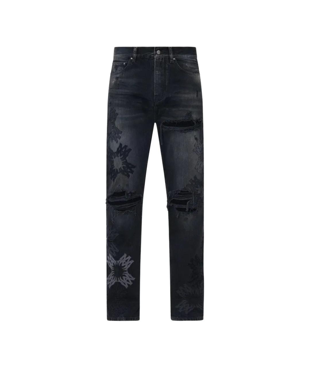 AMIRI Антрацитовые хлопко-кашемировые джинсы скинни, фото 1