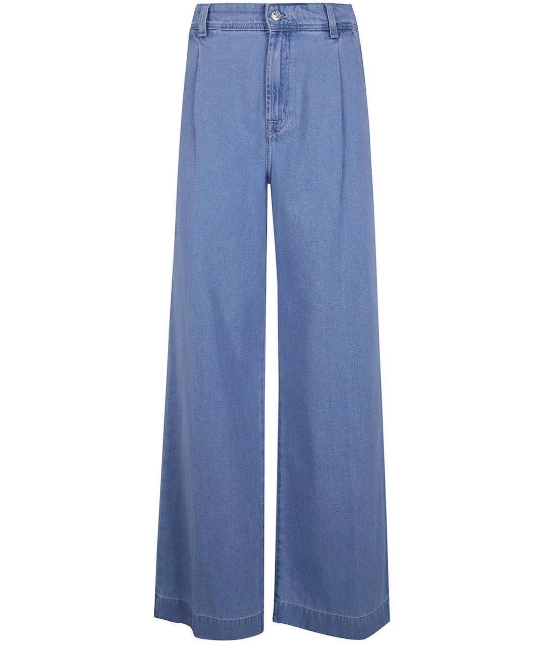 7 FOR ALL MANKIND Синие хлопковые прямые джинсы, фото 1