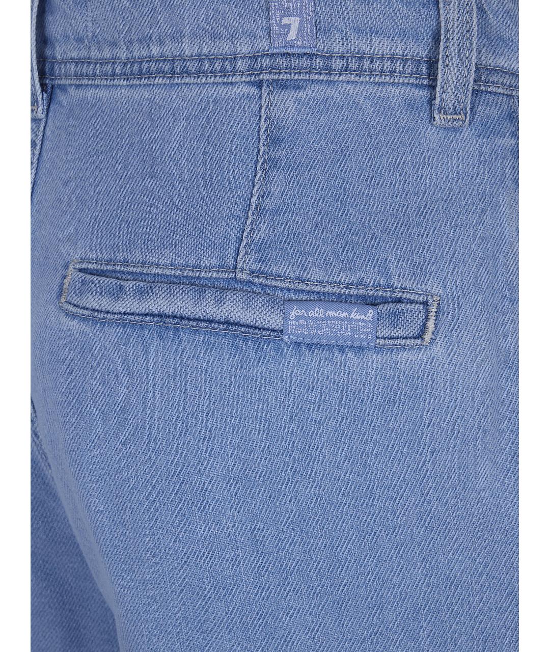 7 FOR ALL MANKIND Синие хлопковые прямые джинсы, фото 3