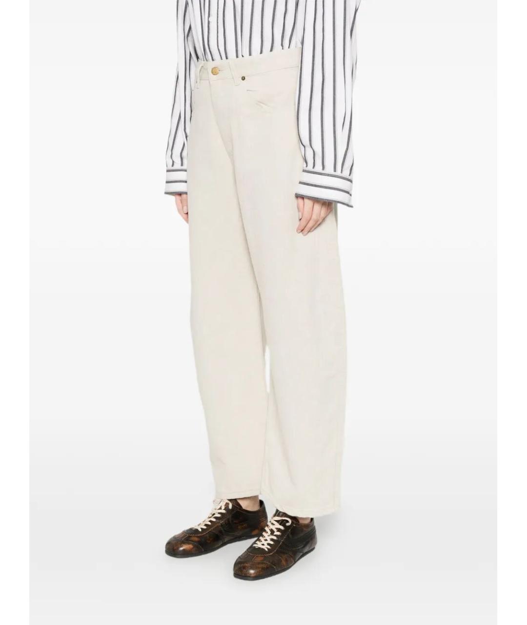 LOIS JEANS Белые хлопковые прямые брюки, фото 5