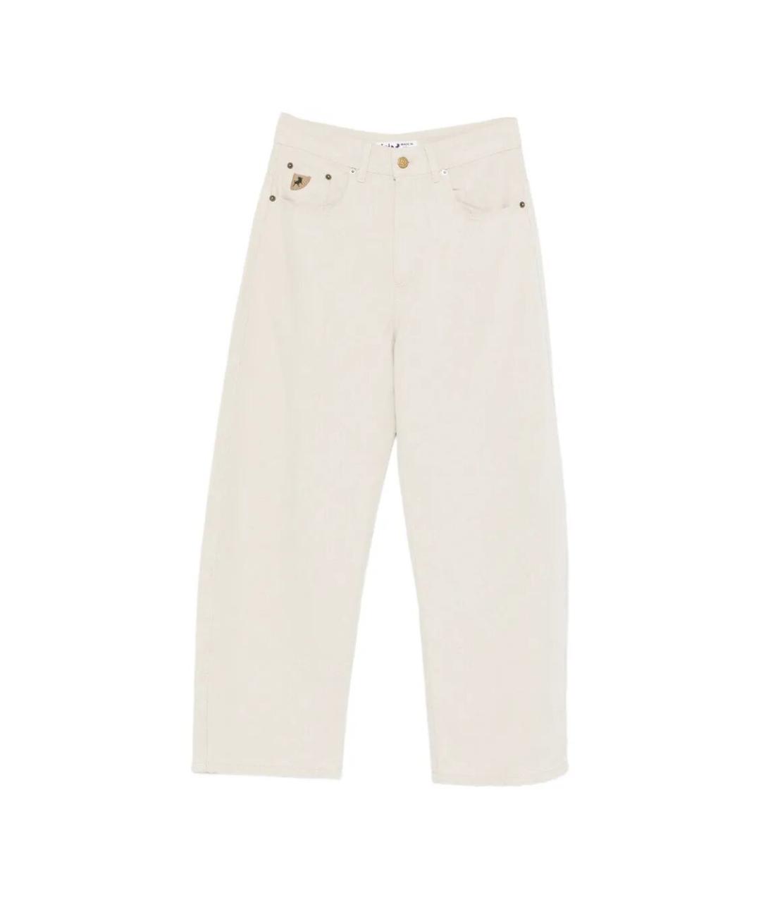LOIS JEANS Белые хлопковые прямые брюки, фото 1