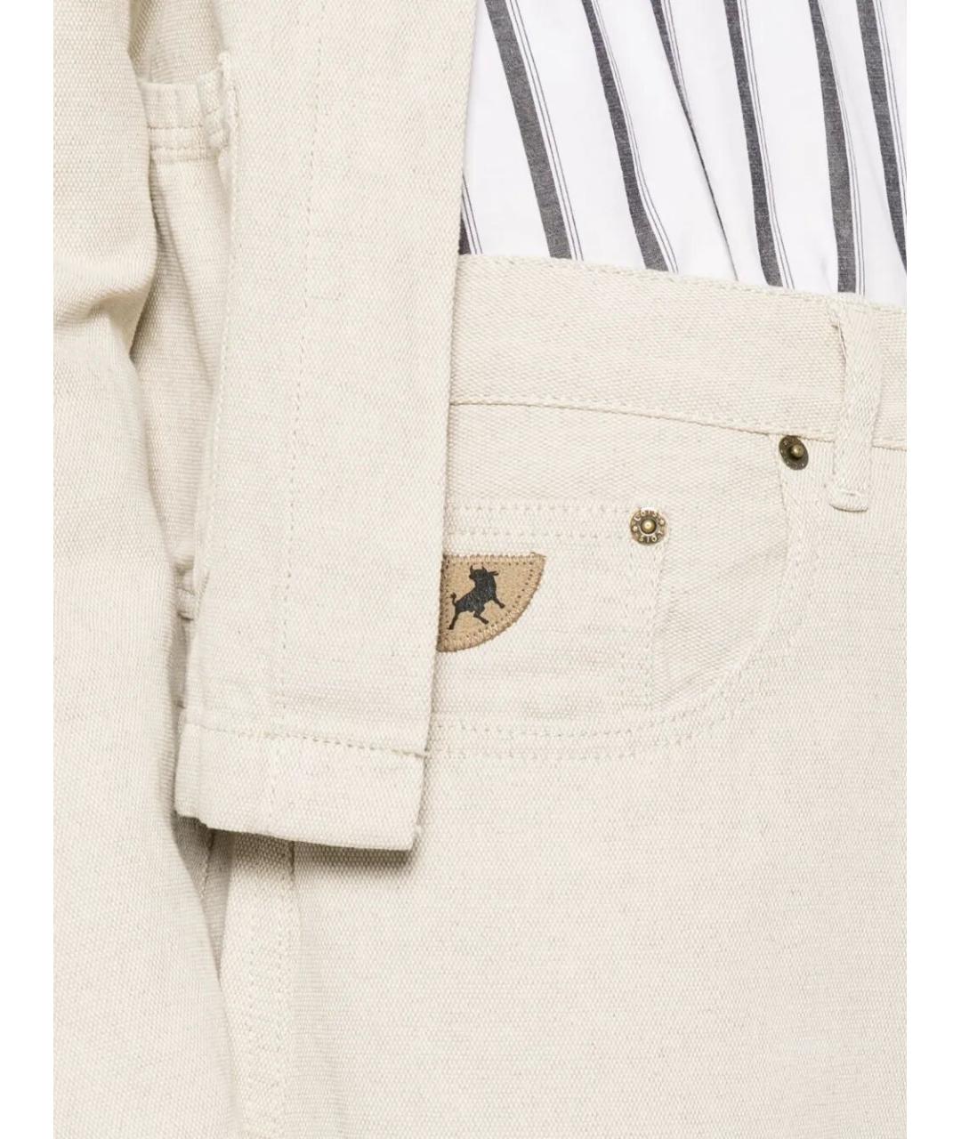 LOIS JEANS Белые хлопковые прямые брюки, фото 3
