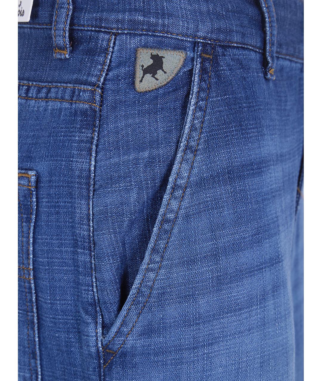 LOIS JEANS Синие хлопковые прямые брюки, фото 3
