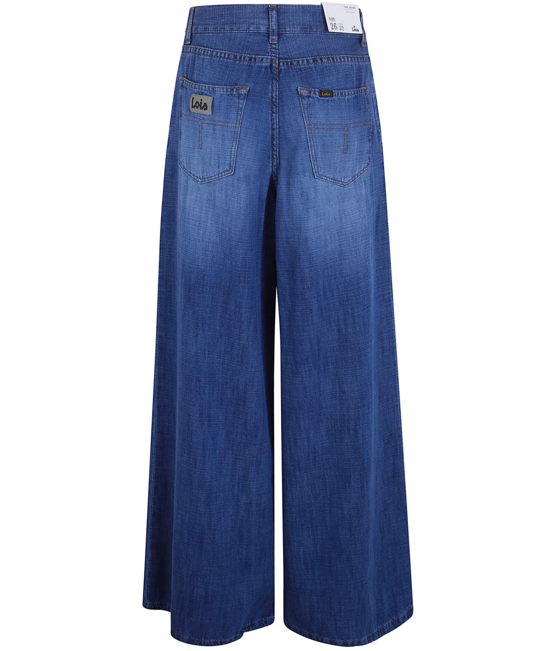 LOIS JEANS Синие хлопковые прямые брюки, фото 2