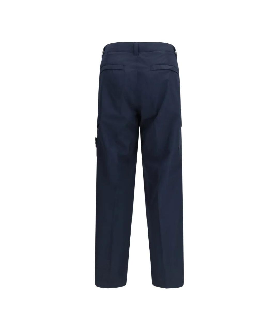 STONE ISLAND Синие хлопковые повседневные брюки, фото 2