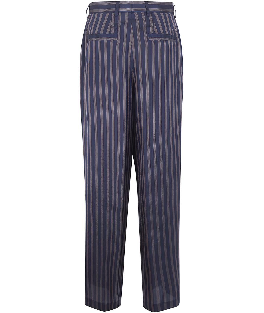 DRIES VAN NOTEN Синие вискозные прямые брюки, фото 2