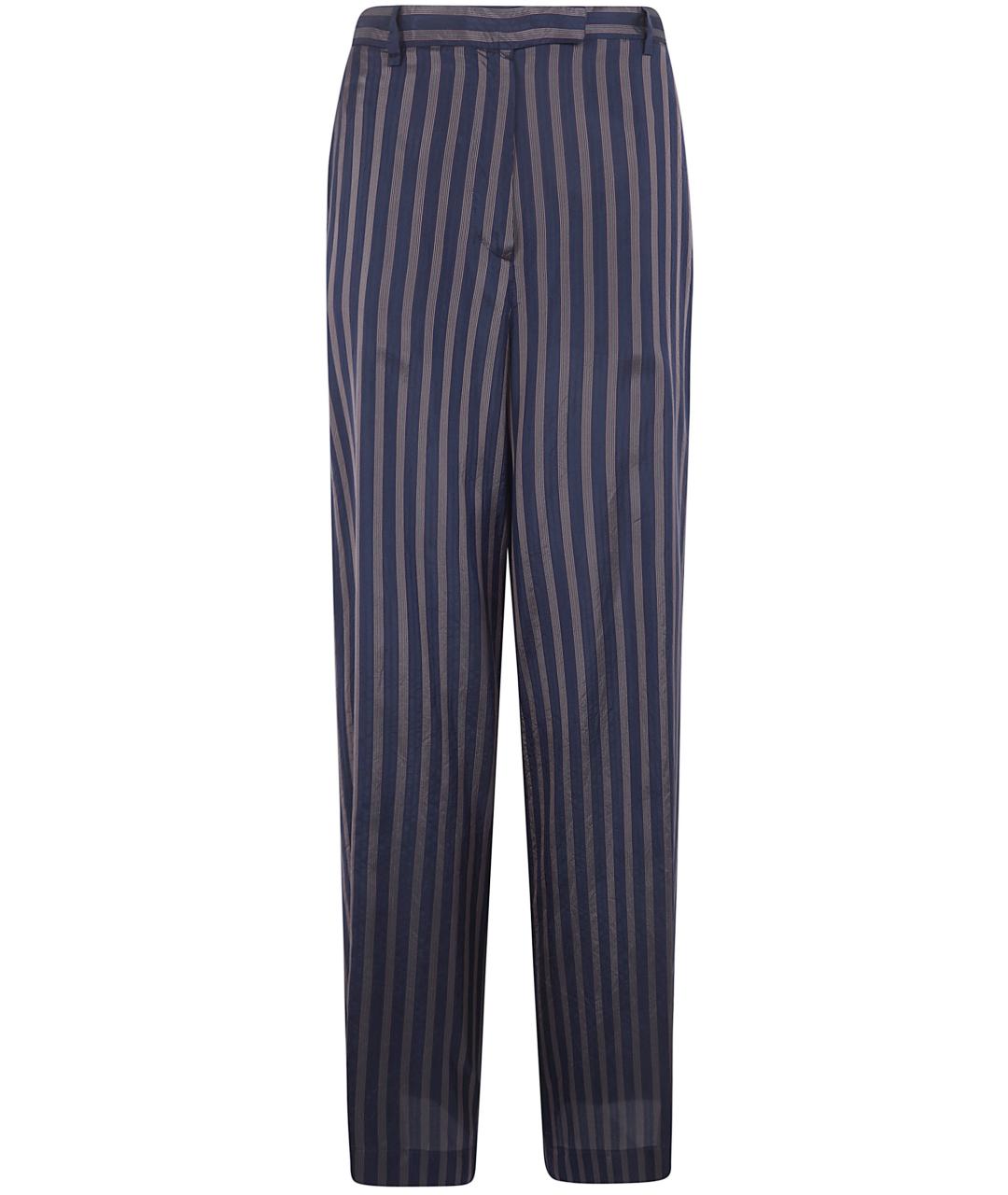 DRIES VAN NOTEN Синие вискозные прямые брюки, фото 1