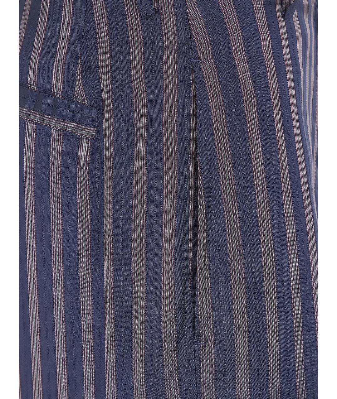 DRIES VAN NOTEN Синие вискозные прямые брюки, фото 3