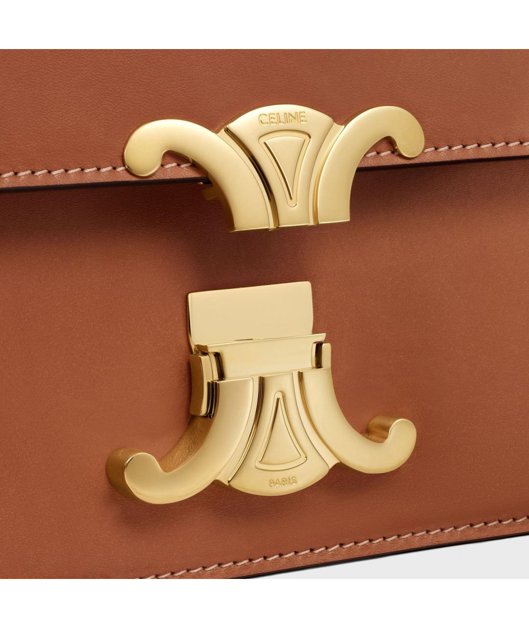 CELINE Коричневая кожаная сумка через плечо, фото 4