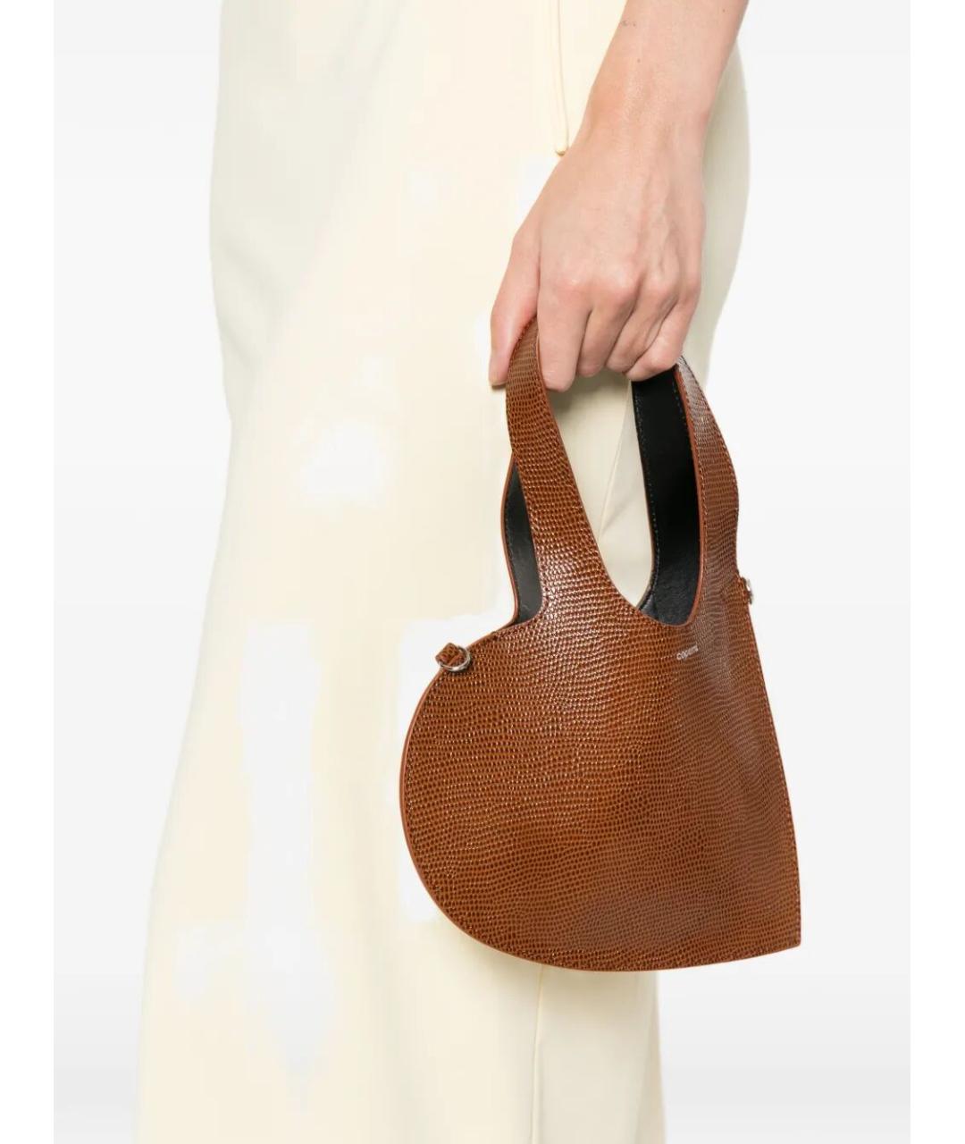 COPERNI Коричневая кожаная сумка с короткими ручками, фото 5