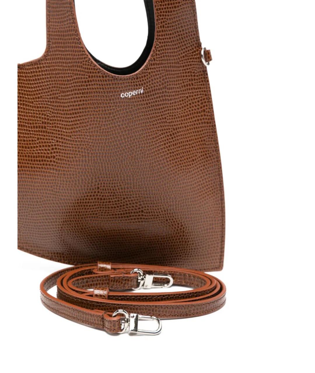 COPERNI Коричневая кожаная сумка с короткими ручками, фото 3