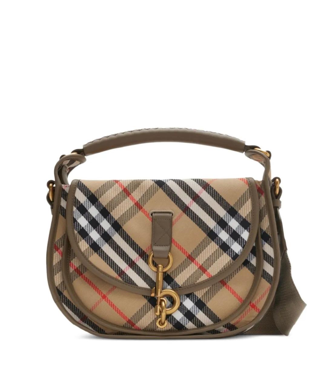 BURBERRY Бежевая тканевая сумка через плечо, фото 1