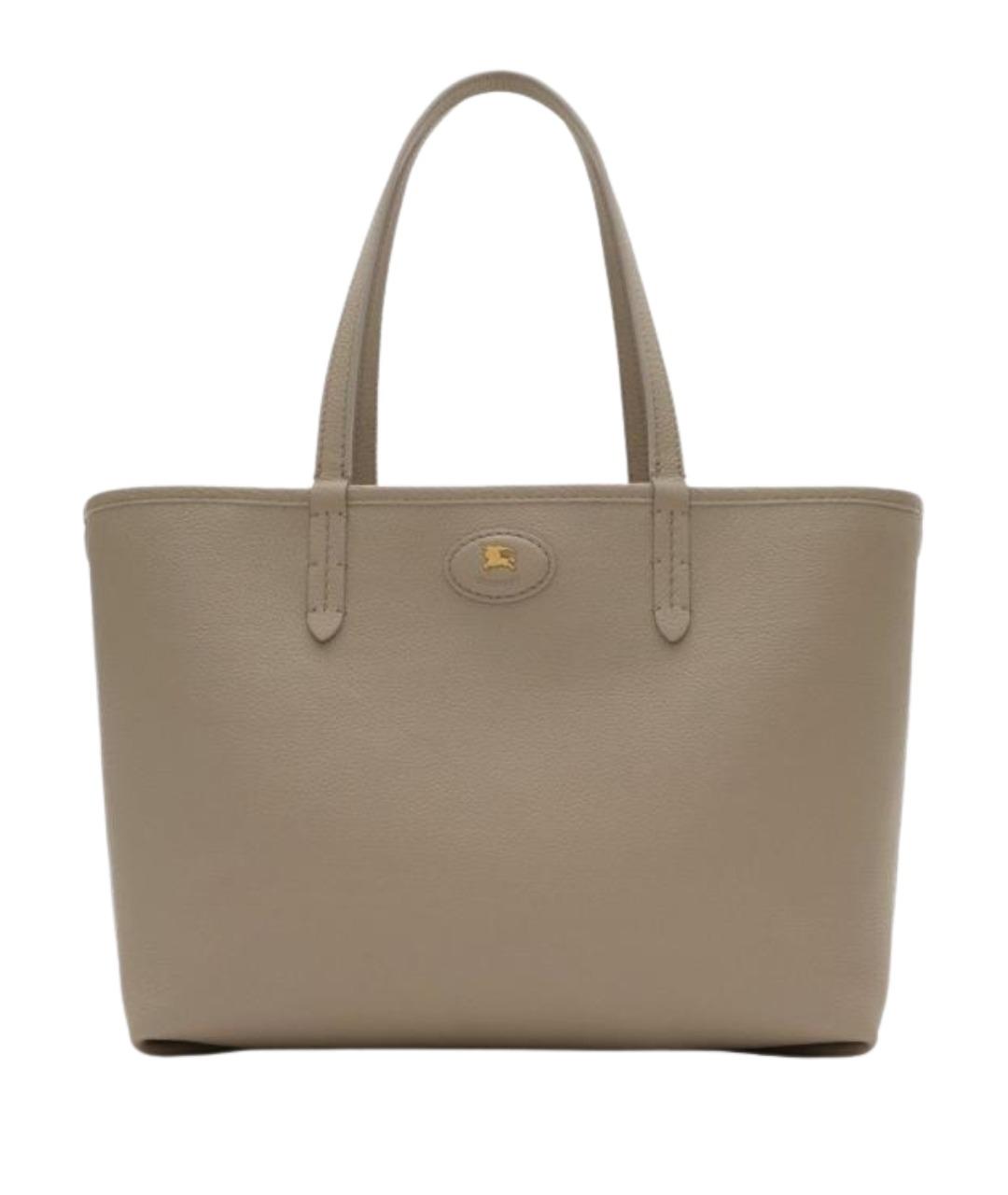 BURBERRY Бежевая кожаная сумка тоут, фото 1