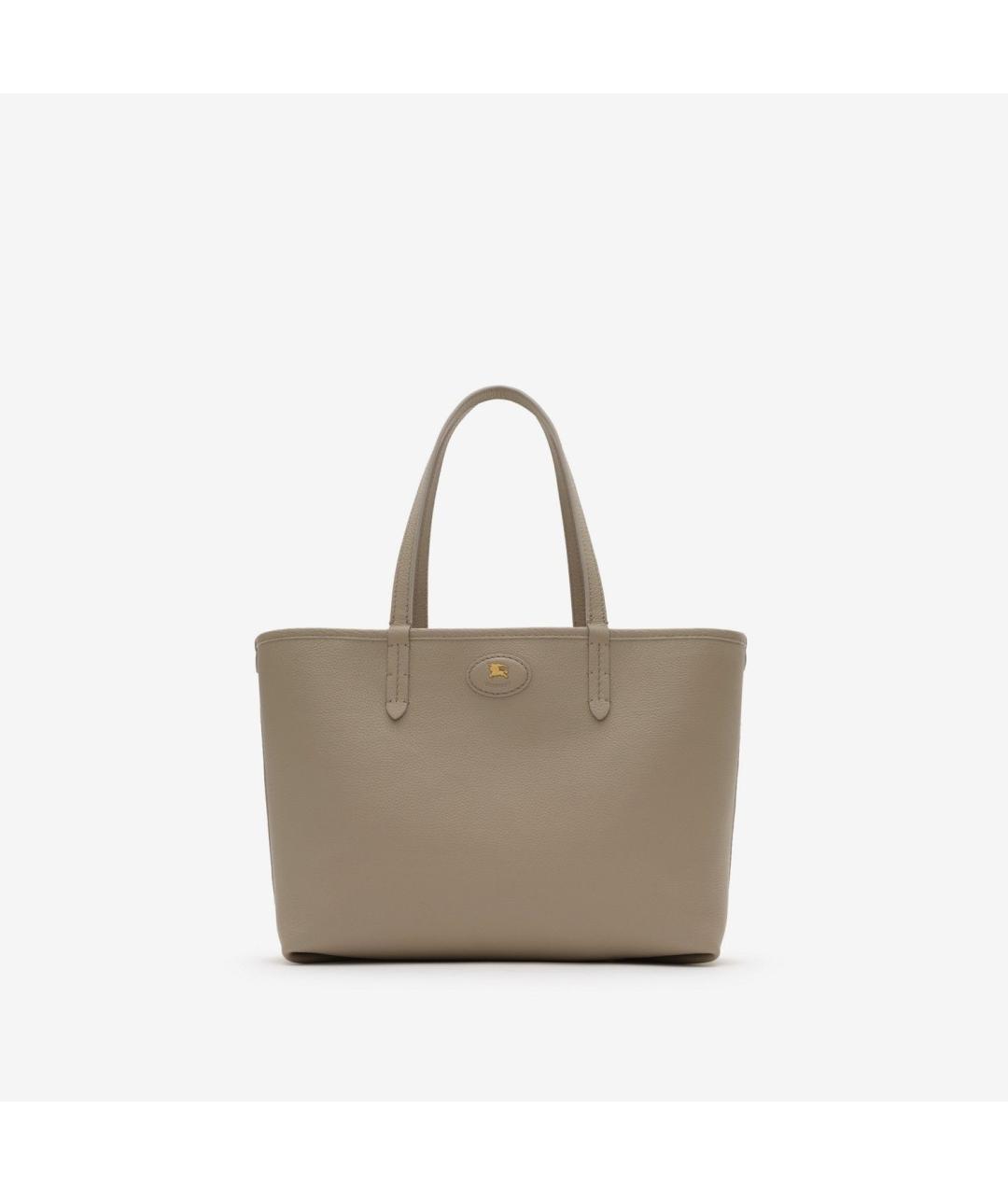 BURBERRY Бежевая кожаная сумка тоут, фото 6