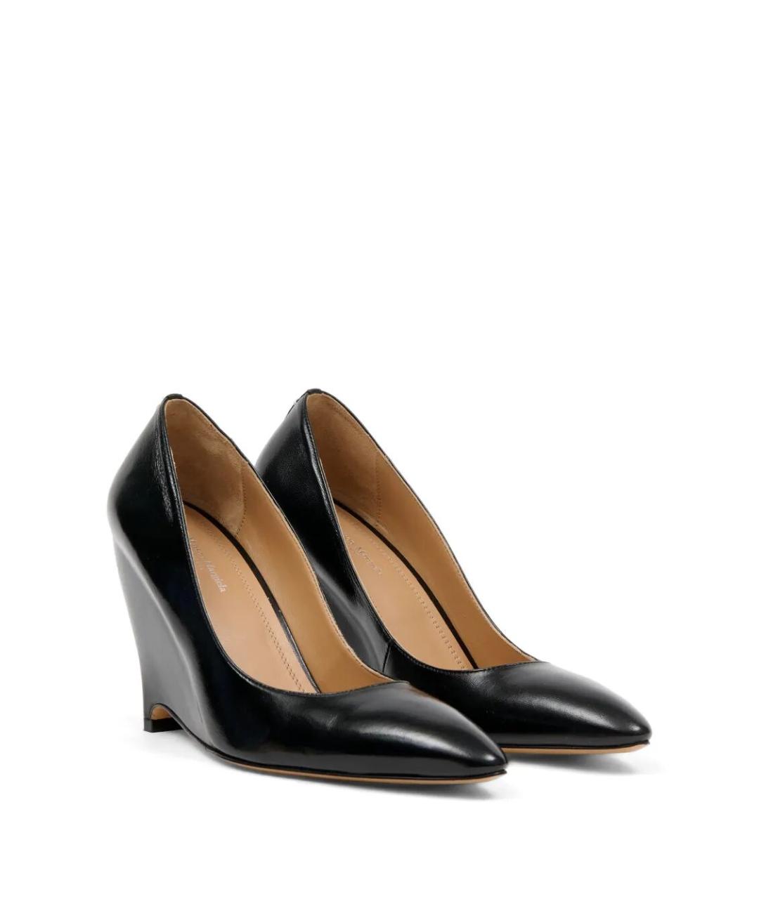 MAISON MARGIELA Черные кожаные туфли, фото 5