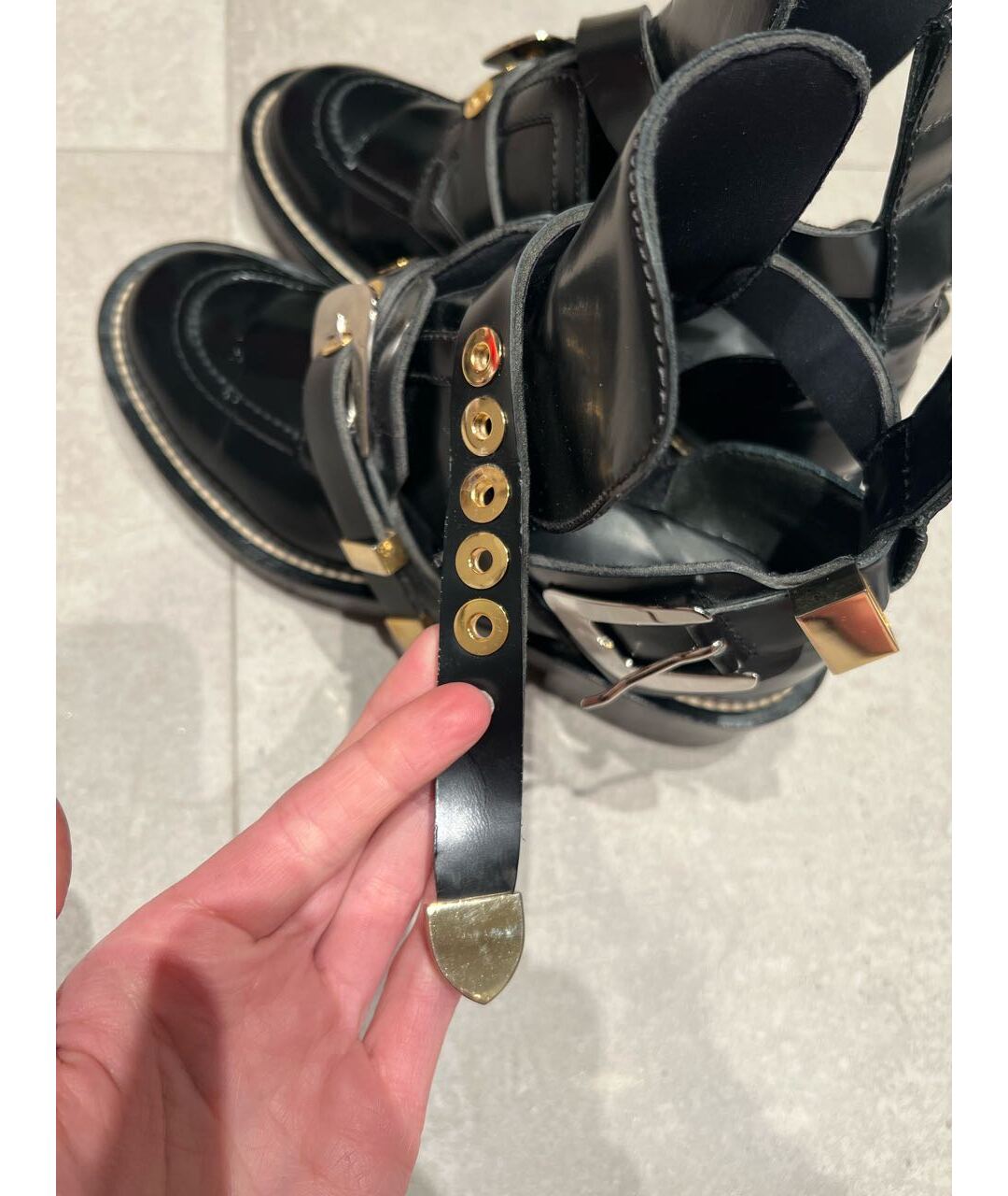 BALENCIAGA Черные кожаные ботинки, фото 5