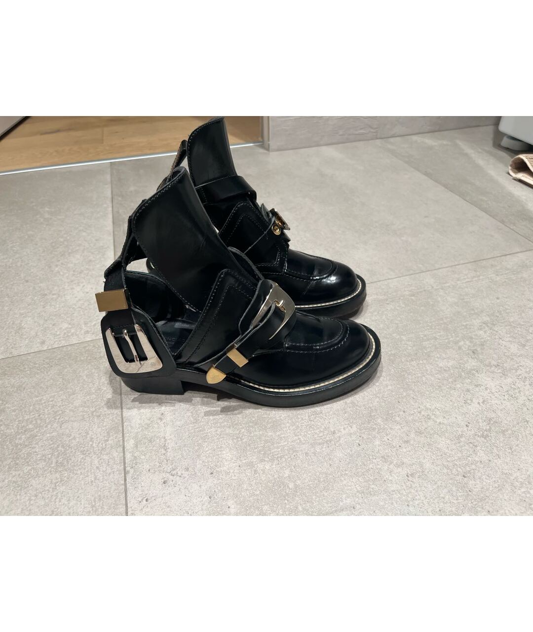 BALENCIAGA Черные кожаные ботинки, фото 9