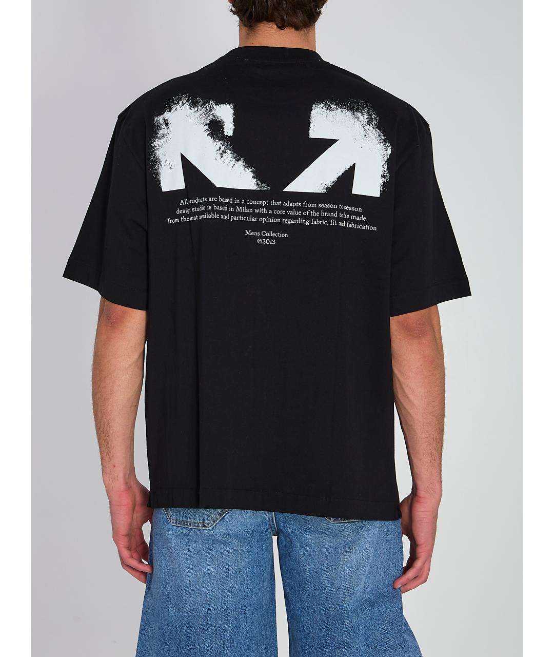 OFF-WHITE Черная хлопковая футболка, фото 4