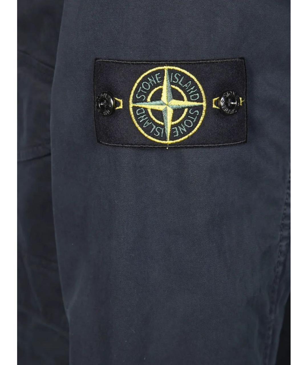 STONE ISLAND Синяя хлопковая кэжуал рубашка, фото 3
