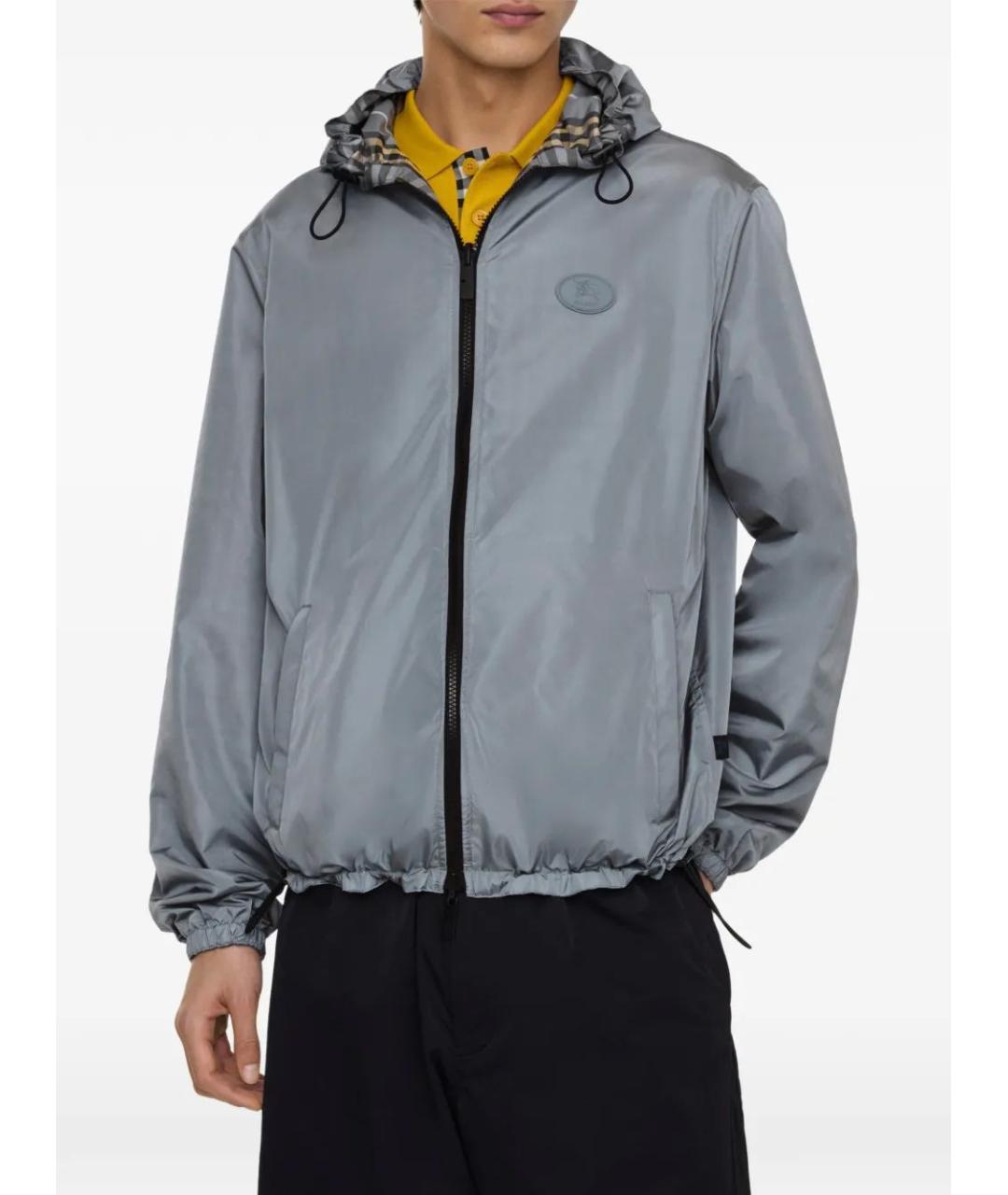 BURBERRY Синяя полиэстеровая куртка, фото 2