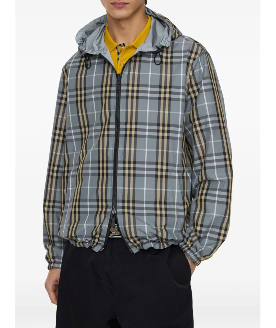 BURBERRY Синяя полиэстеровая куртка, фото 3