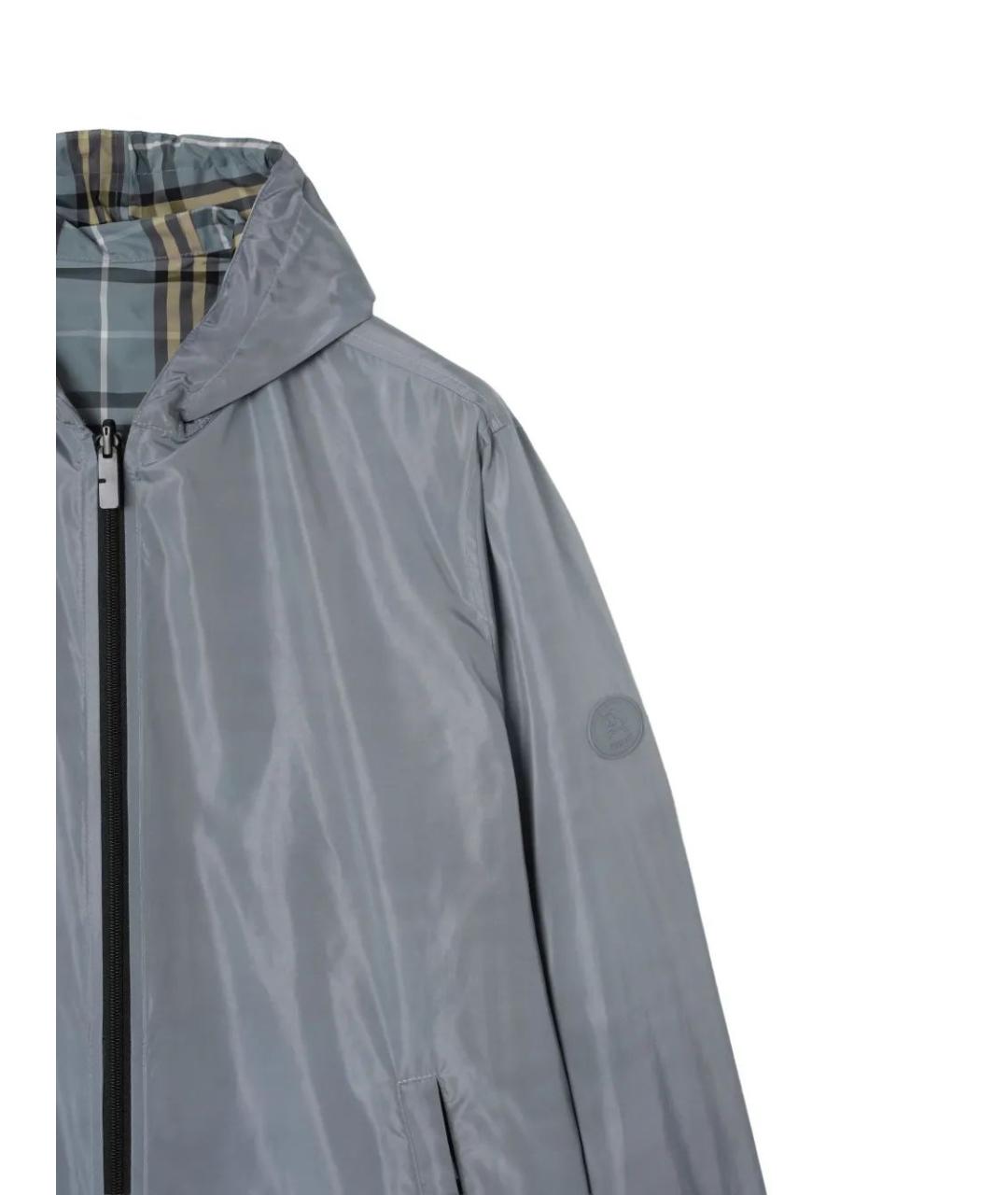 BURBERRY Синяя полиэстеровая куртка, фото 5