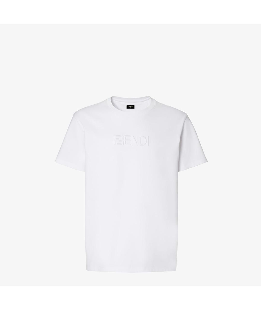 FENDI Белая хлопковая футболка, фото 4