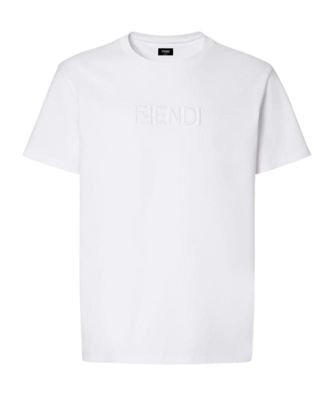 FENDI Белая хлопковая футболка, фото 1