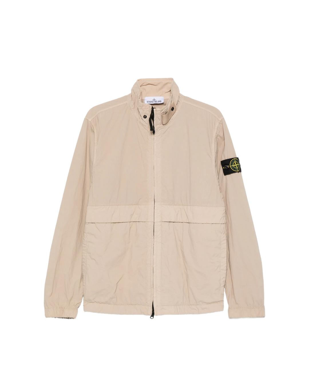 STONE ISLAND Бежевая полиуретановая куртка, фото 1