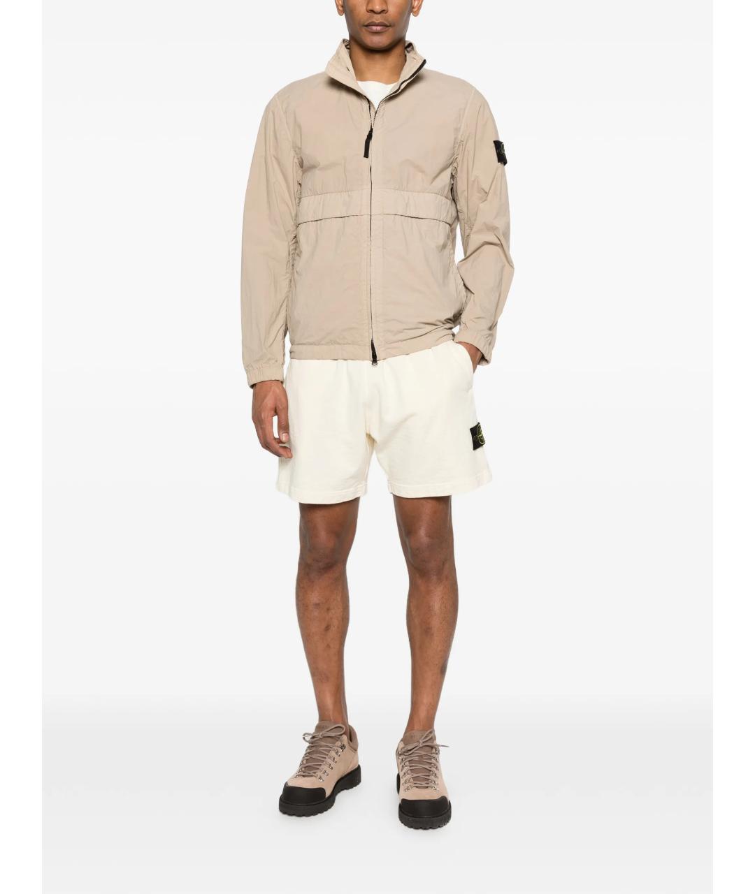 STONE ISLAND Бежевая полиуретановая куртка, фото 5