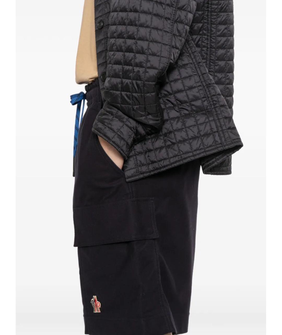 MONCLER Темно-синие хлопковые шорты, фото 5