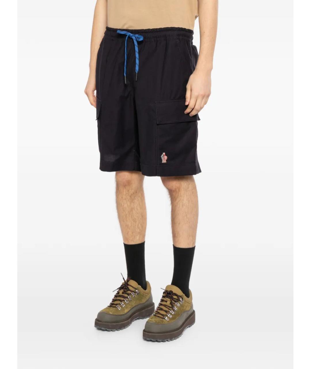 MONCLER Темно-синие хлопковые шорты, фото 3