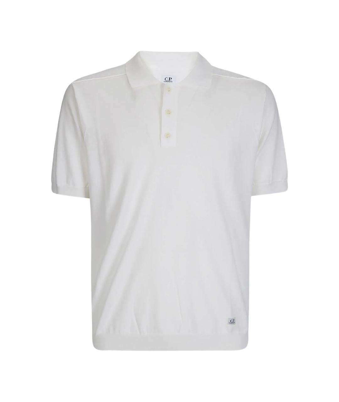 CP COMPANY Белое хлопковое поло с коротким рукавом, фото 1