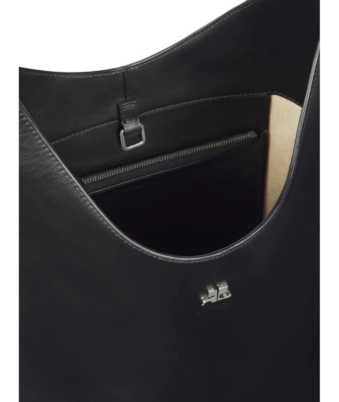 COURREGES Черная кожаная сумка тоут, фото 5