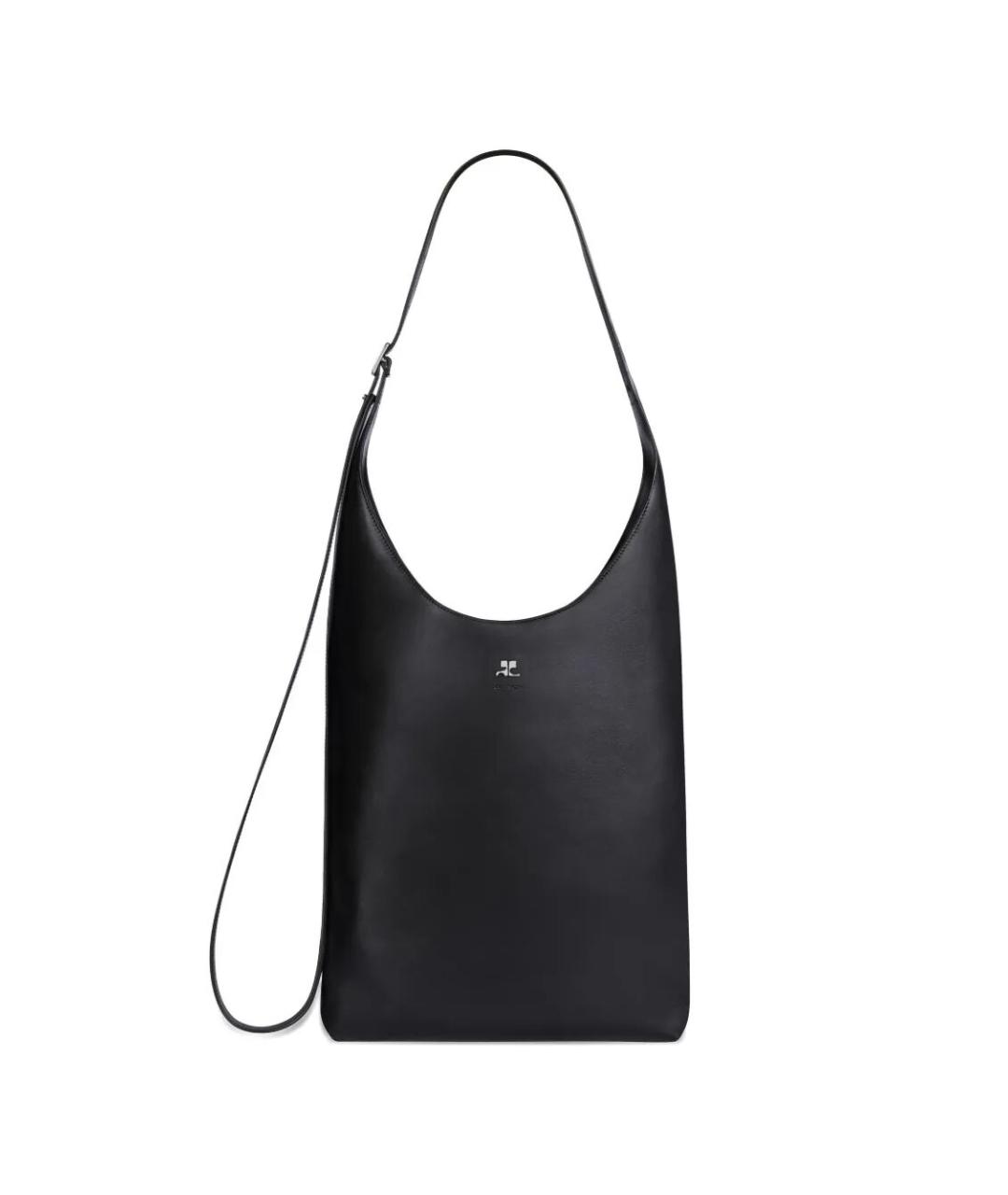 COURREGES Черная кожаная сумка тоут, фото 1