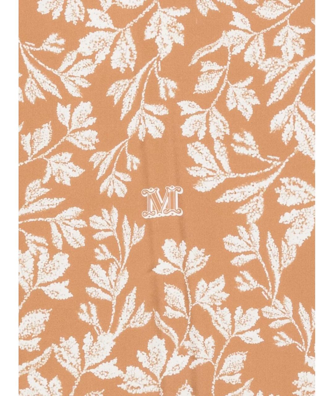 MAX MARA Коричневый шелковый шарф, фото 2