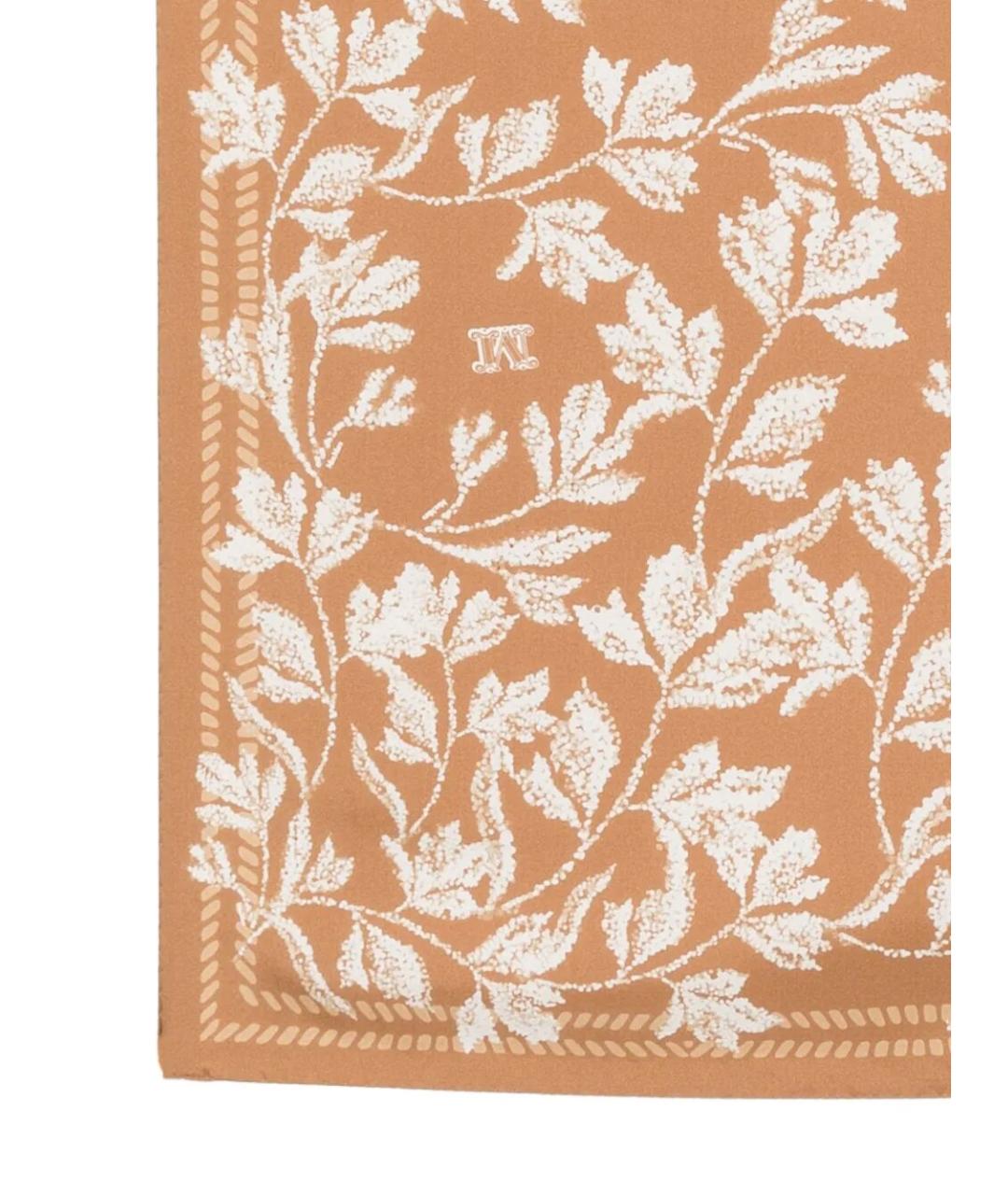 MAX MARA Коричневый шелковый шарф, фото 3