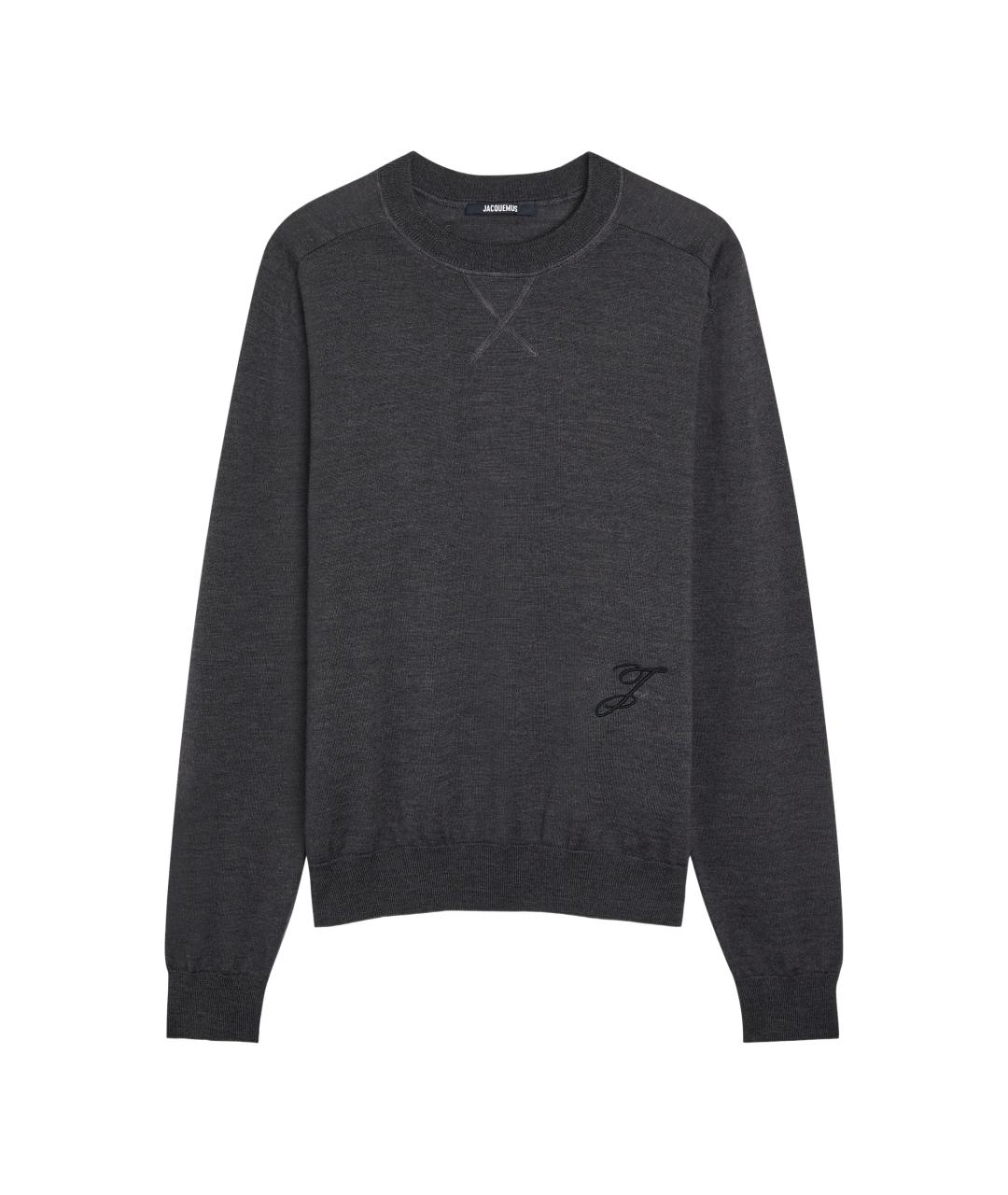 JACQUEMUS Серый шерстяной джемпер / свитер, фото 1