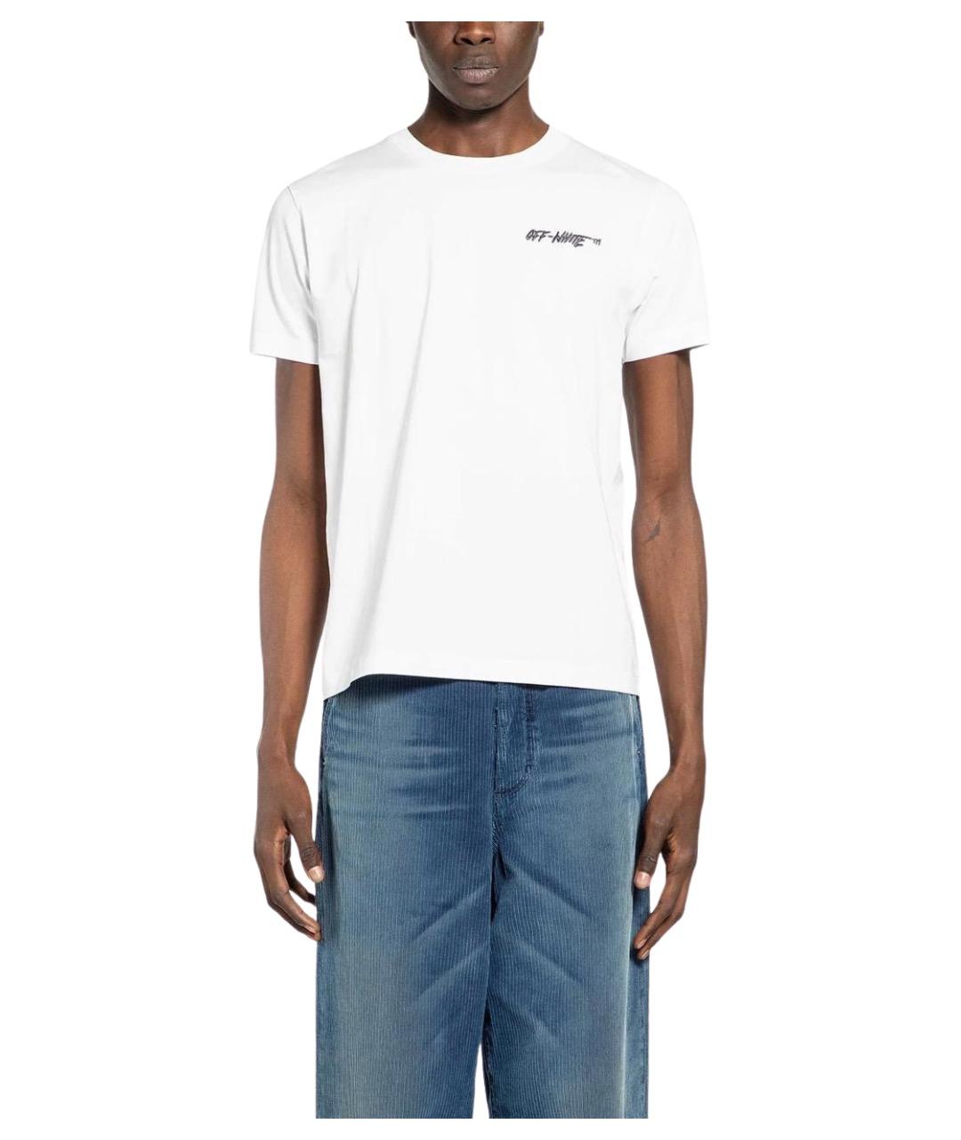 OFF-WHITE Белая хлопковая футболка, фото 1