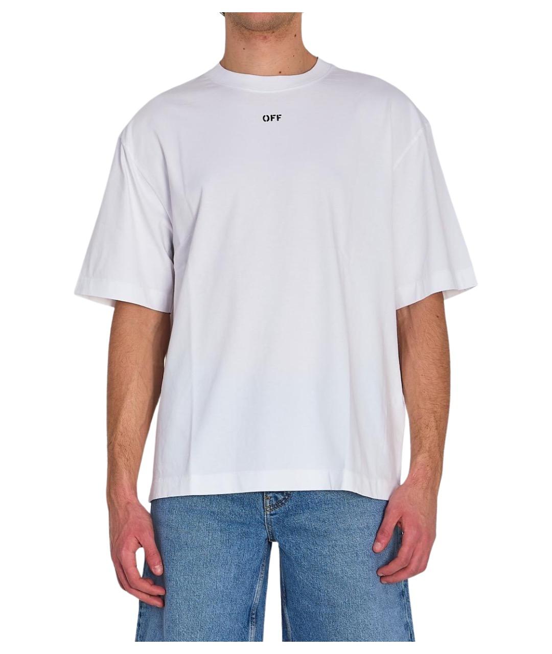 OFF-WHITE Белая хлопковая футболка, фото 1