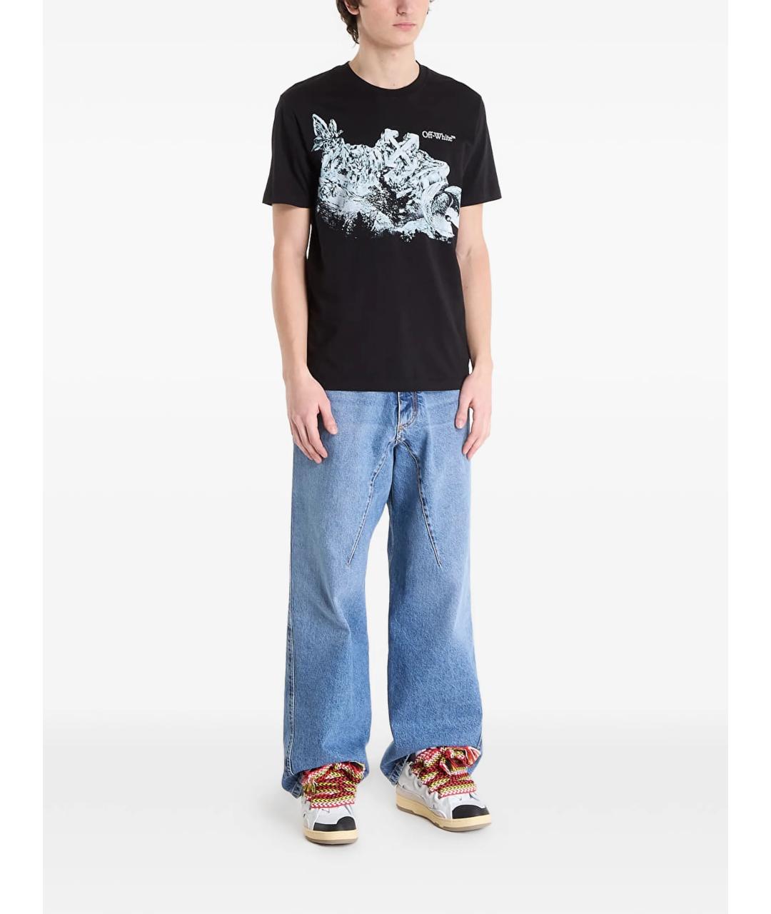 OFF-WHITE Черная хлопковая футболка, фото 2