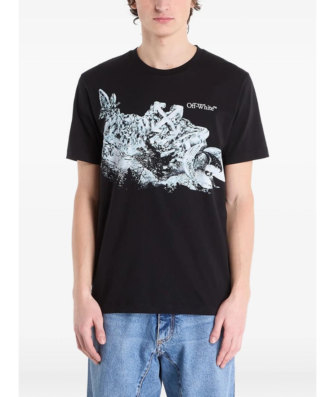 OFF-WHITE Черная хлопковая футболка, фото 3