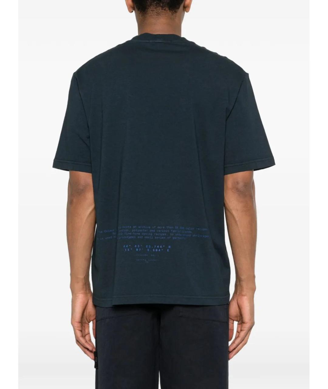 STONE ISLAND Синяя хлопковая футболка, фото 4